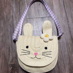 Cat & Jack Bunny Straw Crossbody Bag for Kids
